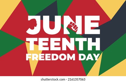 Juneteenth Freedom Day. African-American Independence Day, June 19. Juneteenth Celebrate Black Freedom. T-Shirt, banner, greeting card design. Vector ilustration. EPS 10
