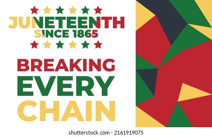 Juneteenth Freedom Day. African-American Independence Day, June 19. Juneteenth Celebrate Black Freedom. T-Shirt, banner, greeting card design. Vector ilustration. EPS 10