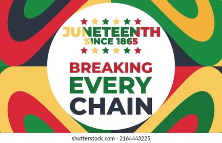 Juneteenth Freedom Day. African-American Independence Day, June 19. Juneteenth Celebrate Black Freedom. T-Shirt, banner, greeting card design. Vector ilustration. EPS 10