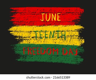Juneteenth Freedom Day. African-American Independence Day. June 19. Abstract design for postcards, banner and poster. Vetor, Illustration.