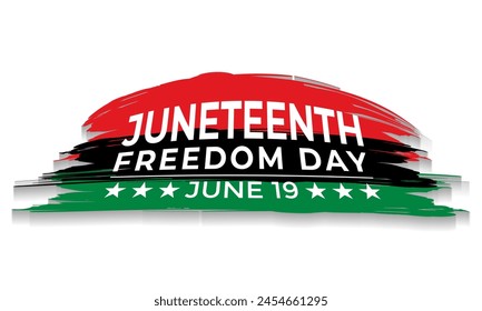 Juneteenth Freedom Day. African-American Independence Day, June 19. Banner poster, flyer and background design. Waving Pan-African Flag Vector illustration.