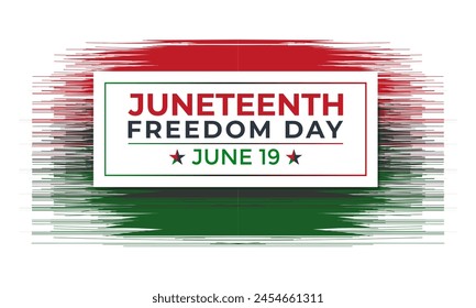 Juneteenth Freedom Day. African-American Independence Day, June 19. Banner poster, flyer and background design. Waving Pan-African Flag Vector illustration.