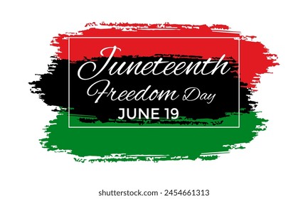 Juneteenth Freedom Day. African-American Independence Day, June 19. Banner poster, flyer and background design. Waving Pan-African Flag Vector illustration.