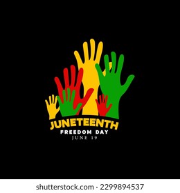 Juneteenth Freedom Day, an annual holiday in America on June 19, Juneteenth Freedom Day. hand waving decoration
