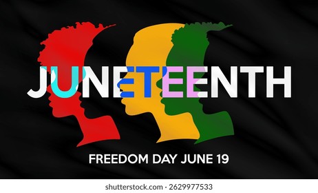 Juneteenth Freedom Day background. African American holiday banner. Juneteenth Independence Day. Freedom Poster. Vector illustration.
