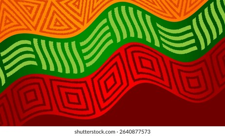 Juneteenth freedom day background with african pattern style vector banner illustration