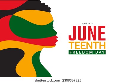 Juneteenth Freedom Day Background design. Poster or banner with Juneteenth and copy space. 19 June. Vector Illustration. EPS 10