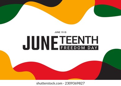 Juneteenth Freedom Day Background design. Poster or banner with Juneteenth and copy space. 19 June. Vector Illustration. EPS 10