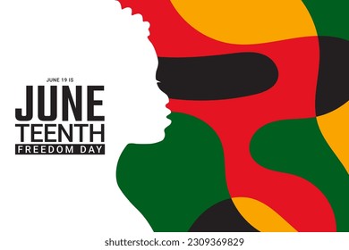 Juneteenth Freedom Day Background design. Poster or banner with Juneteenth and copy space. 19 June. Vector Illustration. EPS 10