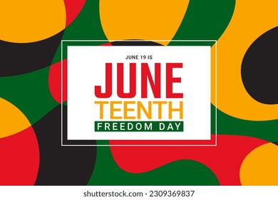 Juneteenth Freedom Day Background design. Poster or banner with Juneteenth and copy space. 19 June. Vector Illustration. EPS 10