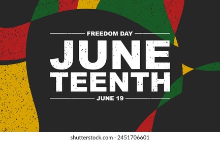 Juneteenth Freedom Day Background Design. Banner, Poster, Greeting Card. Vector Illustration.