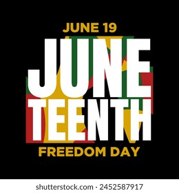 Juneteenth Freedom Day Background Design. Banner, Poster, Greeting Card. Vector Illustration.