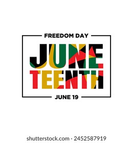 Juneteenth Freedom Day Background Design. Banner, Poster, Greeting Card. Vector Illustration.