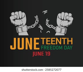Juneteenth Freedom Day Background design. Poster or banner with Juneteenth and copy space. 19 June. Vector Illustration
