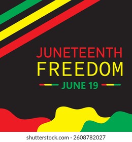 Juneteenth Freedom Day Background design. Poster or banner with Juneteenth and copy space. 19 June. Vector Illustration. EPS 10