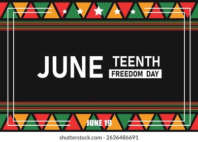 Juneteenth Freedom Day Background Design. Poster or Banner with Juneteenth. June 19. Vector Illustration.