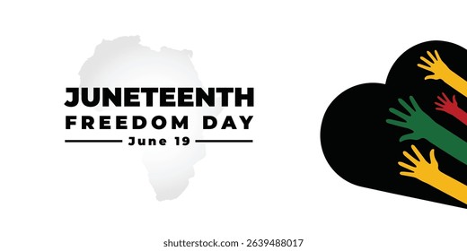 Juneteenth Freedom Day Background design. Poster or banner with Juneteenth and copy space. 19 June. Vector Illustration	