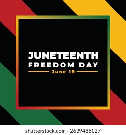 Juneteenth Freedom Day Background design. Poster or banner with Juneteenth and copy space. 19 June. Vector Illustration	
