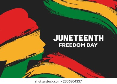 juneteenth freedom day background illustration with brush stroke effect style