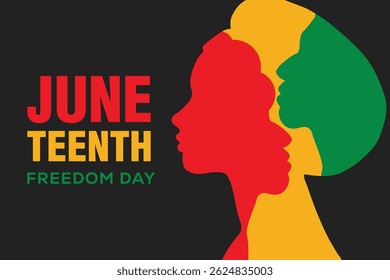 Juneteenth Freedom Day background illustration in flat design
