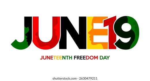 Juneteenth Freedom Day background. June 19 African American holiday banner. Juneteenth Independence Day. Freedom Poster. Vector illustration.