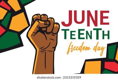 Juneteenth Freedom Day Background. Raised hand