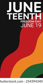 Fondo del día de la libertad de Juneteenth con colores rojos, verdes, dorados y negros que celebran la historia y la cultura afroamericanas