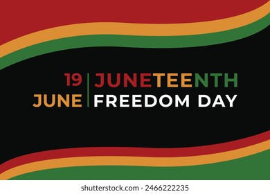 Juneteenth Freedom Day Background Vector Design Template With Wave Flag