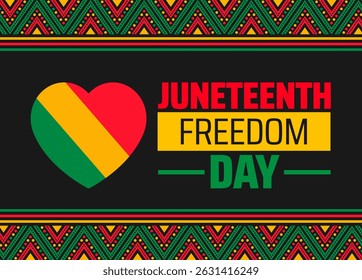Juneteenth Freedom Day Banner. African American Heritage Celebration with Raised Fist and Pan-African Colors.