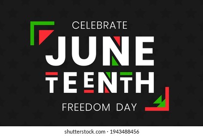 Juneteenth Freedom Day banner. African-American Independence Day, June 19, 1865. Vector illustration of design template for national holiday poster or card