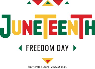 Juneteenth Freedom Day banner. African-American Independence Day. Celebrate Black Freedom. Vector Logo Illustration