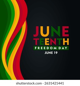 Juneteenth Freedom Day banner. African-American history and heritage. Suitable for poster, greeting card, banner and background