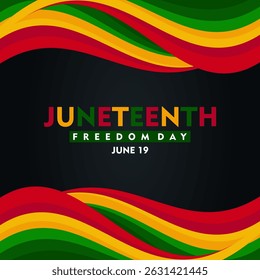 Juneteenth Freedom Day banner. African-American history and heritage. Suitable for poster, greeting card, banner and background