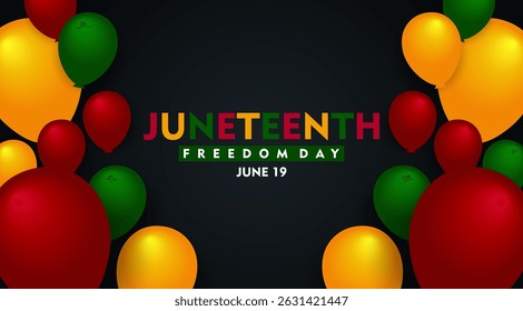 Juneteenth Freedom Day banner. African-American history and heritage. Suitable for poster, greeting card, banner and background