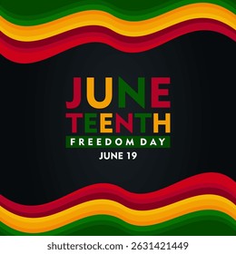 Juneteenth Freedom Day banner. African-American history and heritage. Suitable for poster, greeting card, banner and background