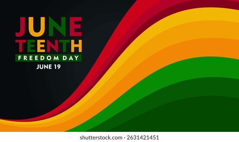 Juneteenth Freedom Day banner. African-American history and heritage. Suitable for poster, greeting card, banner and background