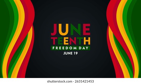 Juneteenth Freedom Day banner. African-American history and heritage. Suitable for poster, greeting card, banner and background