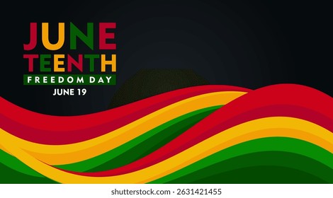Juneteenth Freedom Day banner. African-American history and heritage. Suitable for poster, greeting card, banner and background