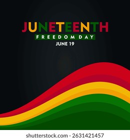 Juneteenth Freedom Day banner. African-American history and heritage. Suitable for poster, greeting card, banner and background