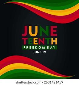 Juneteenth Freedom Day banner. African-American history and heritage. Suitable for poster, greeting card, banner and background