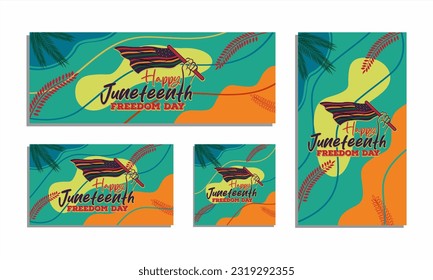 juneteenth freedom day banner design template suitable for social media post on juneteenth freedom day