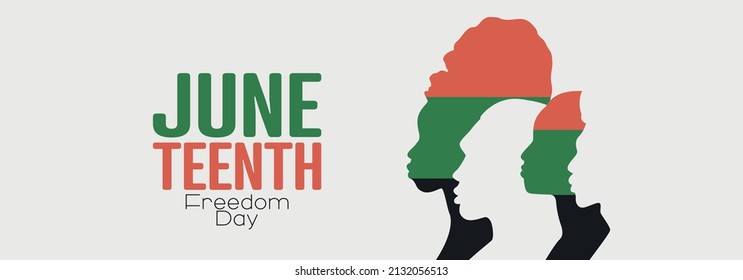 Juneteenth Freedom Day banner. Flat vector illustration.