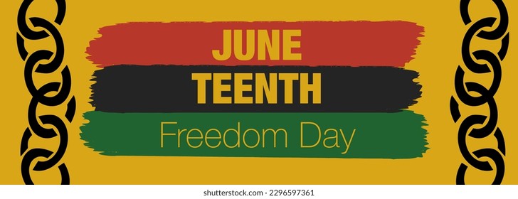 Juneteenth Freedom Day banner in the holiday flag colours