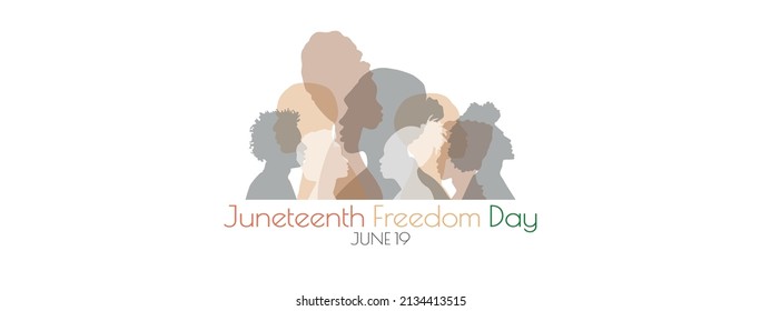 Juneteenth Freedom Day banner. June 19.