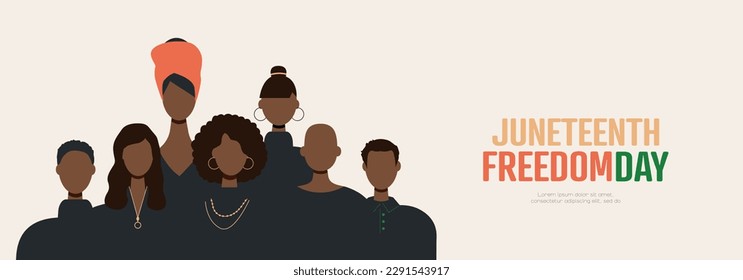 Juneteenth Freedom Day banner. June 19.