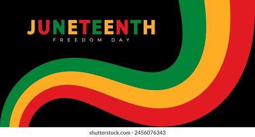 Juneteenth Freedom Day banner. June 19. African-American history and heritage. Template for poster, greeting card, banner and background. Abstract Vector Illustration.