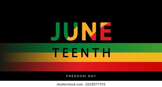 Juneteenth Freedom Day banner. June 19. African-American history and heritage. Template for poster, greeting card, banner and background. Abstract Vector Illustration