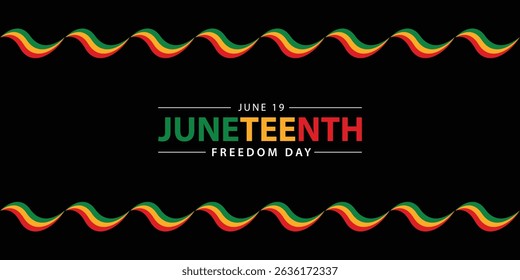 Juneteenth Freedom Day banner. June 19. African American history and heritage. Template for poster, greeting card, banner and background. Abstract Vector Illustration