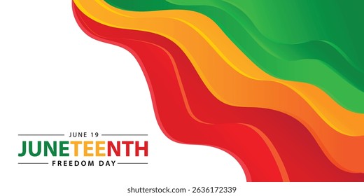 Juneteenth Freedom Day banner. June 19. African American history and heritage. Template for poster, greeting card, banner and background. Abstract Vector Illustration