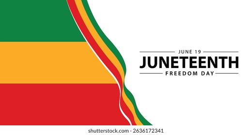 Juneteenth Freedom Day banner. June 19. African American history and heritage. Template for poster, greeting card, banner and background. Abstract Vector Illustration